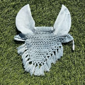 Ice Blue Tassle Ear Bonnet